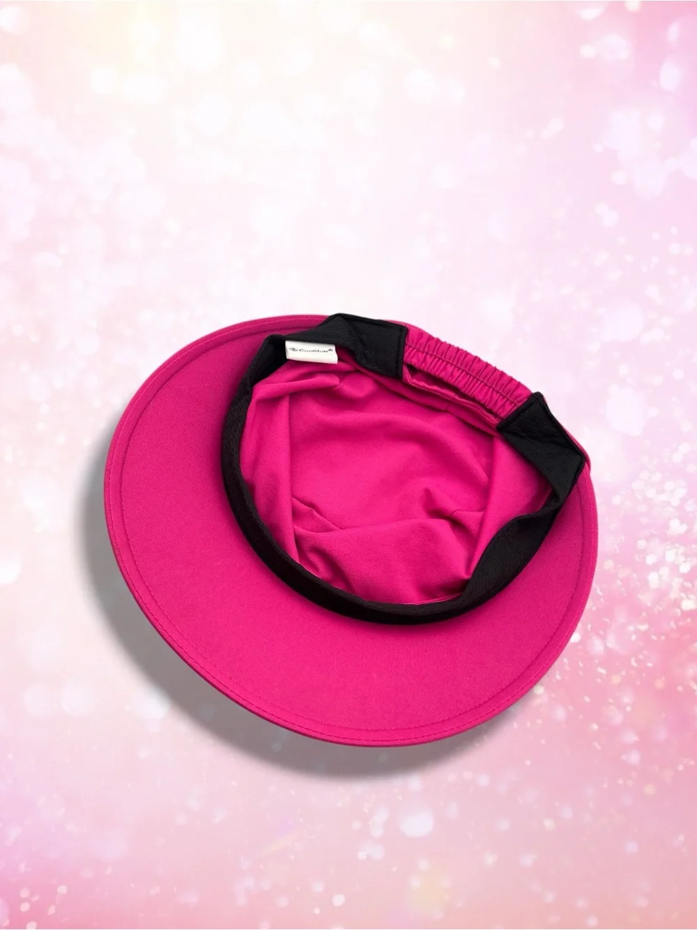Coolibar UPF 50+ Ruched Sun Hat Bucket Visor Hot Pink Vibrant S/M